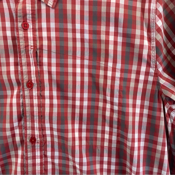 Toad & Co Shirt Mens XL Plaid Red Gray Long Sleeve Button Down Lightweight - Picture 3 of 11